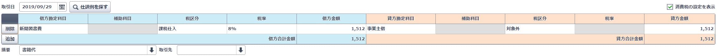 書籍をクレジットカードで購入したときの記帳方法